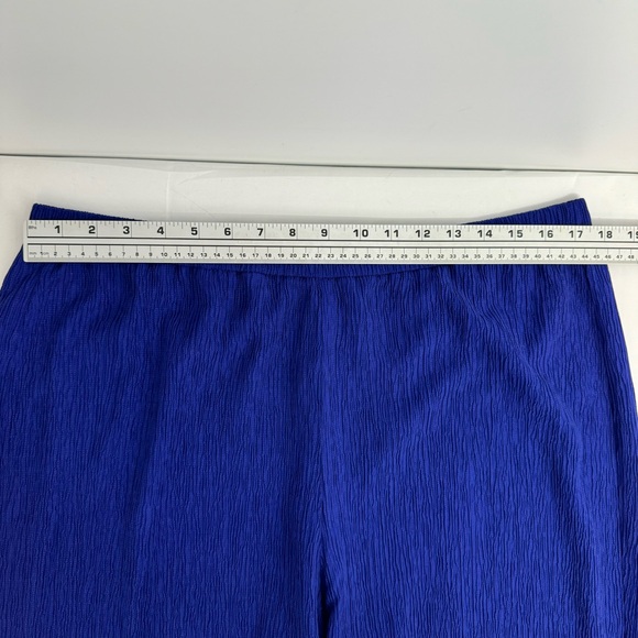 New Eileen Fisher Woven Plisse Wide Leg Ankle Pant Size L Blue $188 - Picture 12 of 15